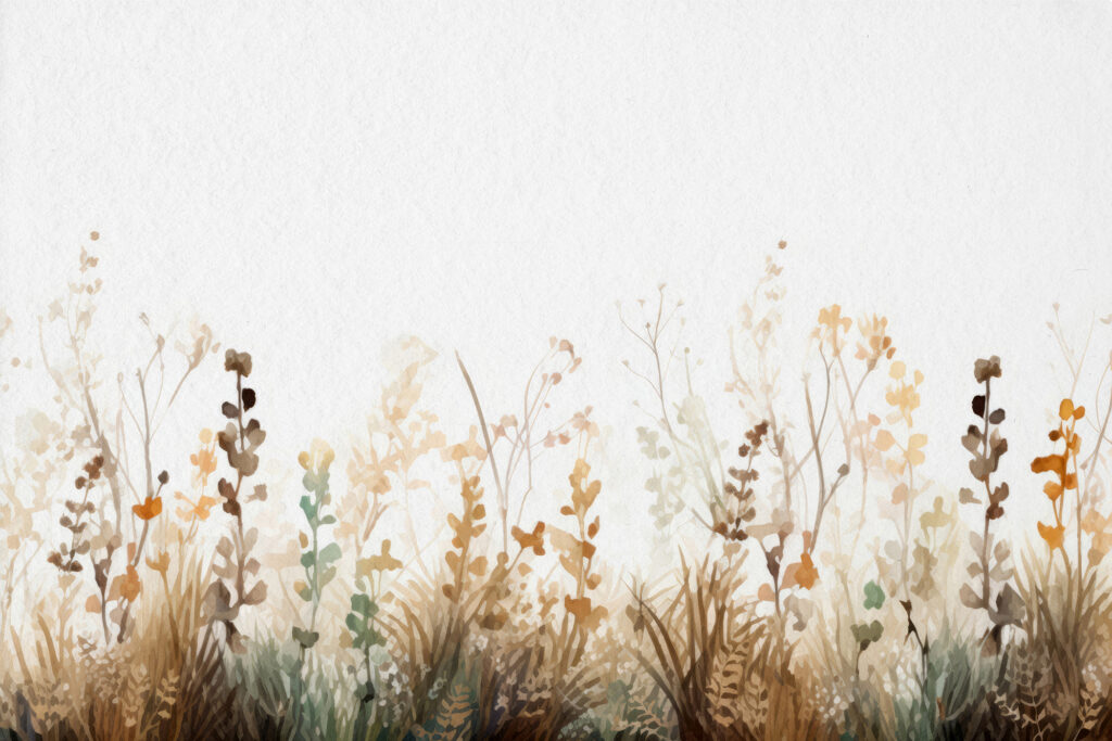 Une peinture d'herbe et de fleurs Une peinture d'herbe et de fleurs