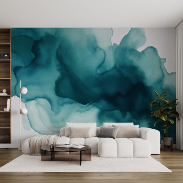 Une aquarelle bleue et verte Une aquarelle bleue et verte