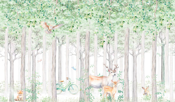 Peinture d'animaux dans une forêt Peinture d'animaux dans une forêt