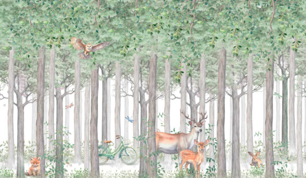 Un groupe d'animaux dans une forêt Un groupe d'animaux dans une forêt