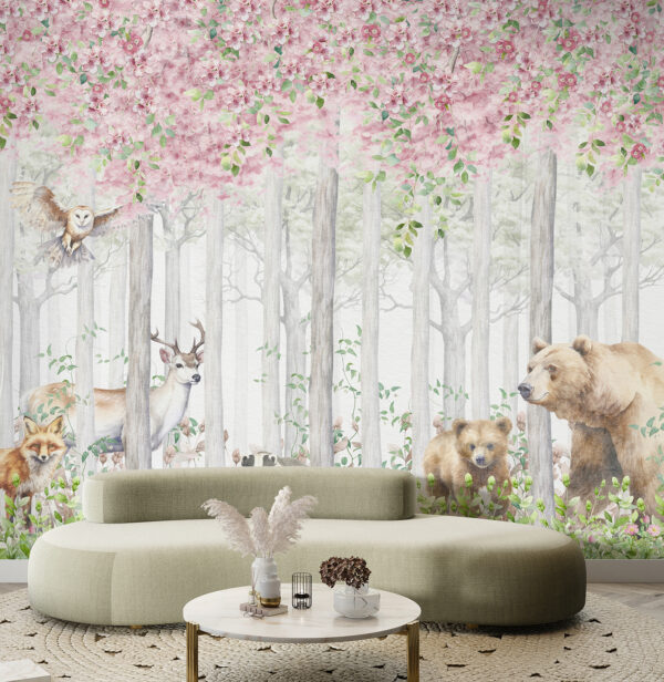 Une peinture d'animaux dans les bois Une peinture d'animaux dans les bois