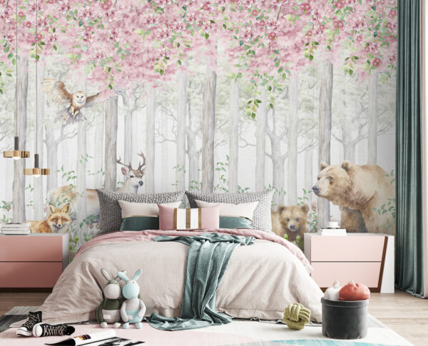 Une peinture d'animaux dans les bois Une peinture d'animaux dans les bois