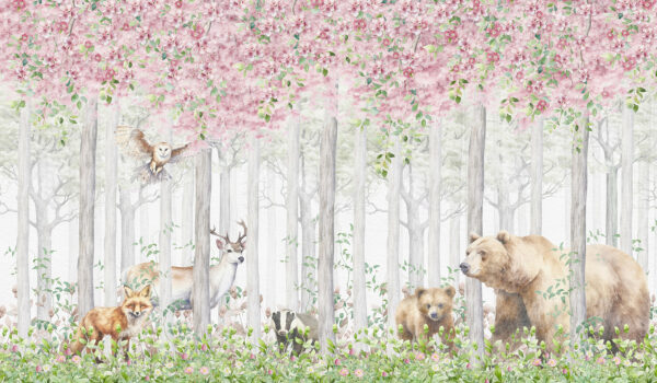 Une peinture d'animaux dans les bois Une peinture d'animaux dans les bois
