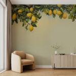Papier peint Un citron sur une branche d'arbre