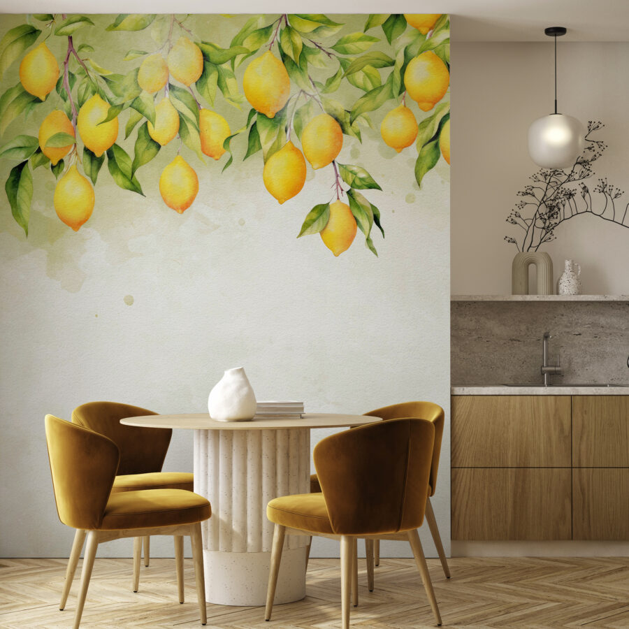 Un groupe de citrons sur un arbre