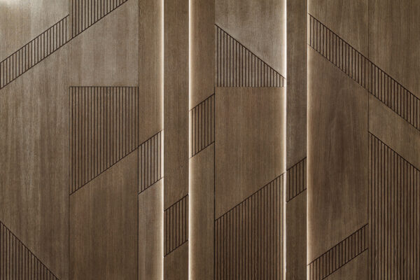 Elegant geometric design on wood panels Elegant geometric design on wood panels