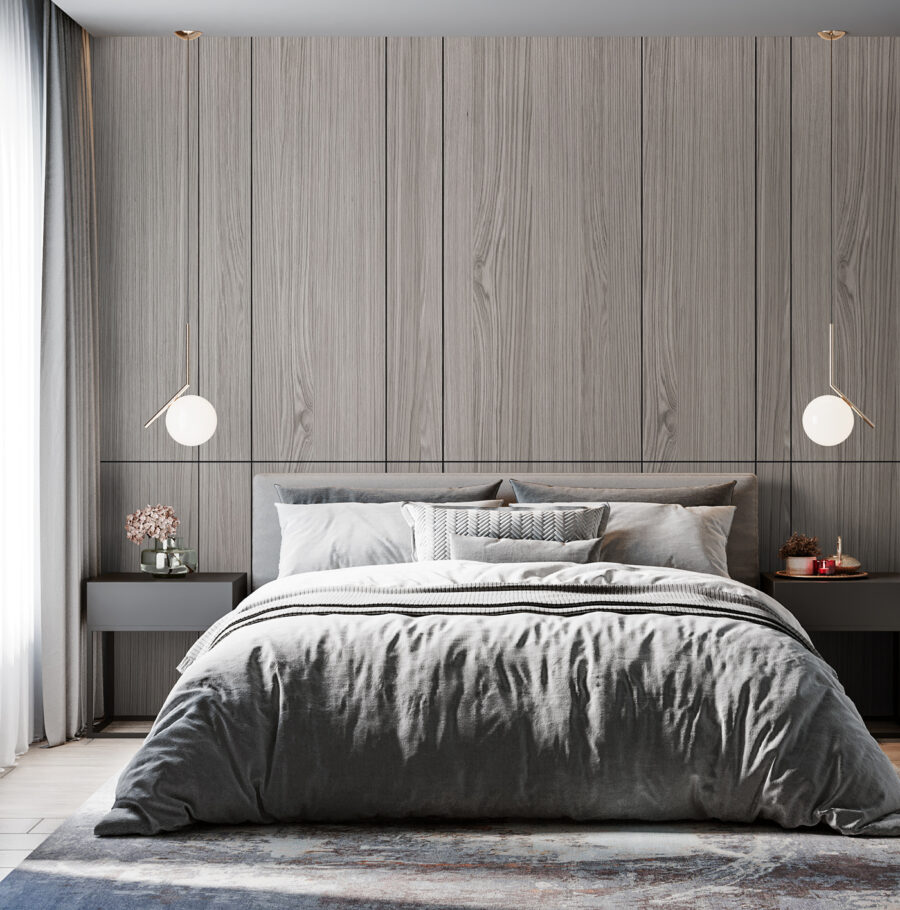Papier peint Un lambris en bois gris – Image 2