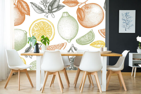 Papier peint Un modèle de fruits différents (UGS : u97447) Papier peint Papier peint Un modèle de fruits différents (UGS : u97447)