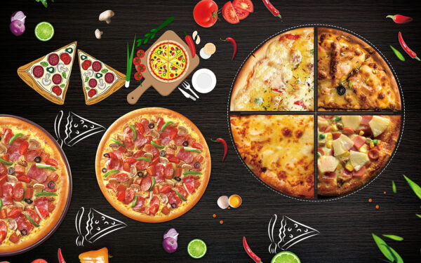 Une pizza sur une table Une pizza sur une table