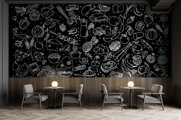 Dessin en noir et blanc d'un aliment Dessin en noir et blanc d'un aliment