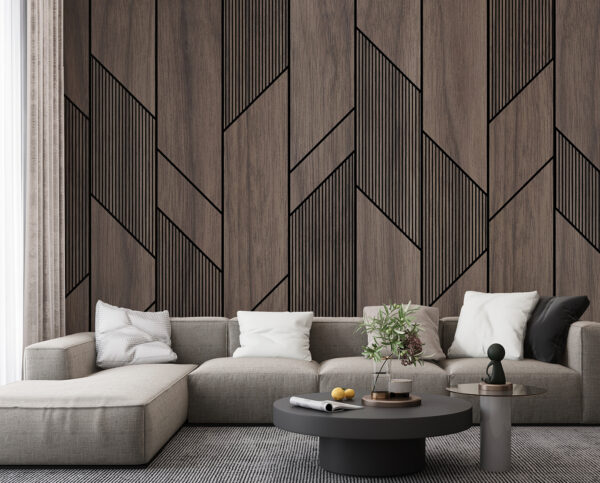 Un panneau de bois avec des lignes noires Un panneau de bois avec des lignes noires