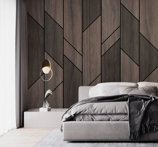 Un panneau de bois avec des lignes noires Un panneau de bois avec des lignes noires