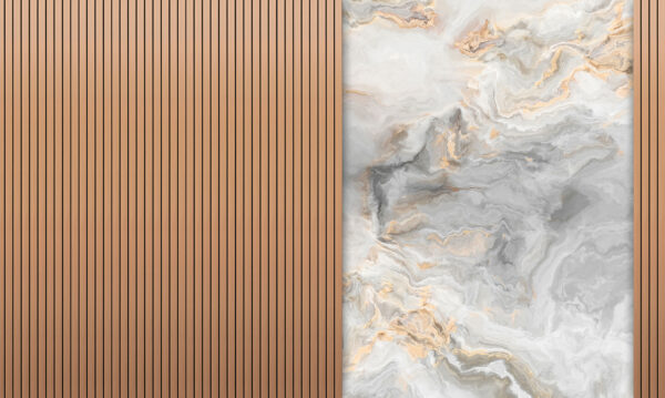 Un revêtement en marbre et en bois Un revêtement en marbre et en bois