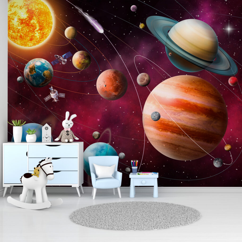 Planets and stars in space