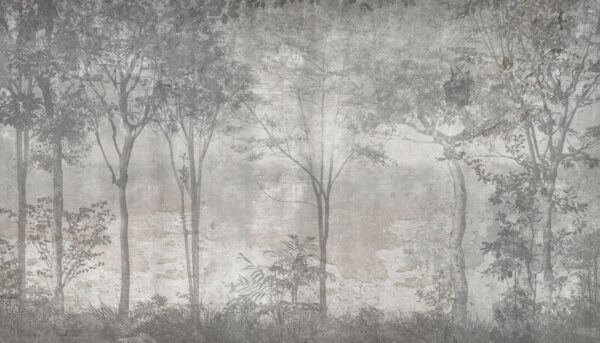 Une photo d'arbres en gris et blanc Une photo d'arbres en gris et blanc