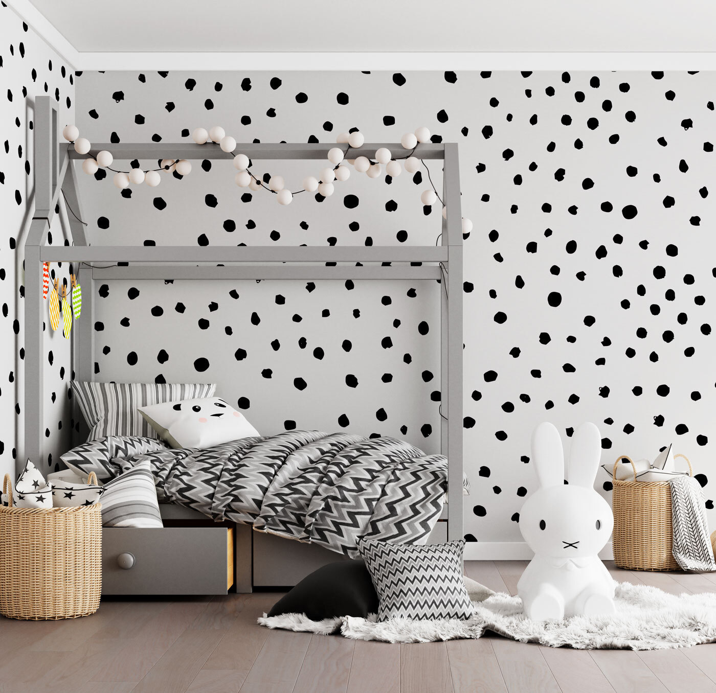 A black and white background with small black dots A black and white background with small black dots