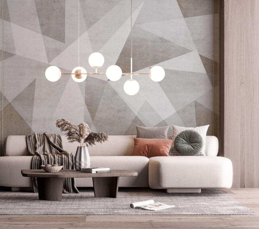 Un fond gris et blanc avec des triangles
