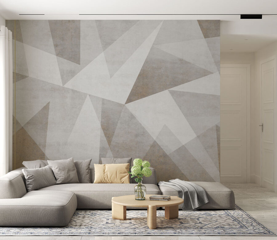 Un fond gris et blanc avec des triangles