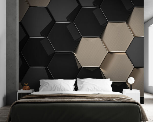 Motif hexagonal en noir et beige Motif hexagonal en noir et beige