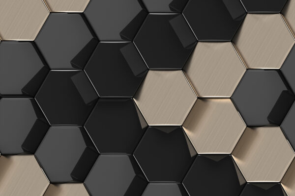 Motif hexagonal en noir et beige Motif hexagonal en noir et beige