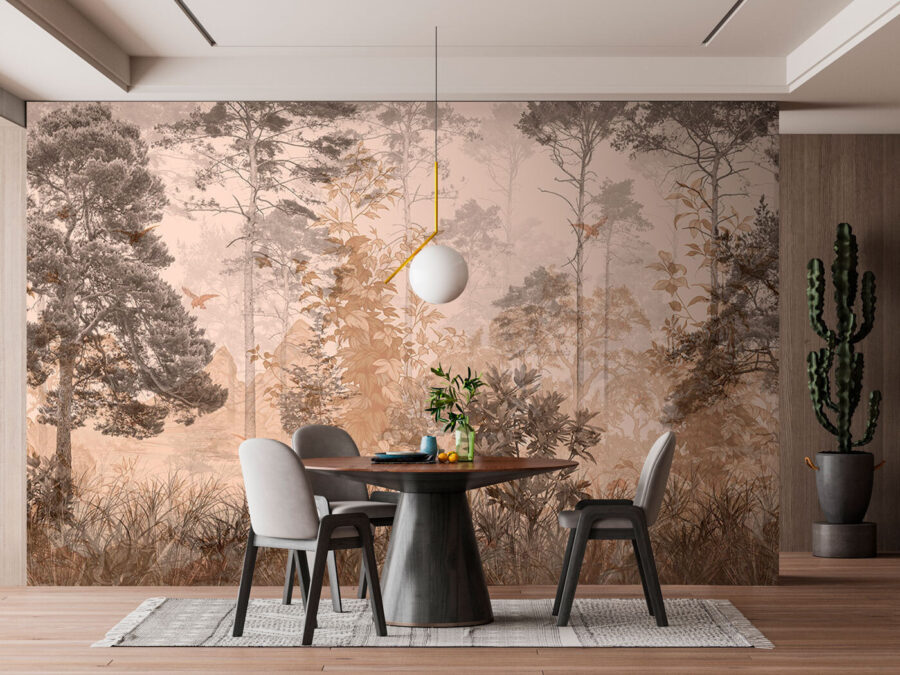 Forêt avec arbres et plantes Forêt avec arbres et plantes