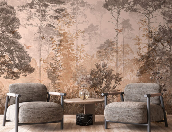 Forêt avec arbres et plantes Forêt avec arbres et plantes