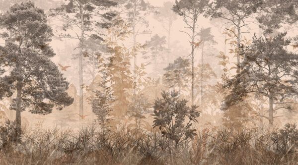 Forêt avec arbres et plantes Forêt avec arbres et plantes