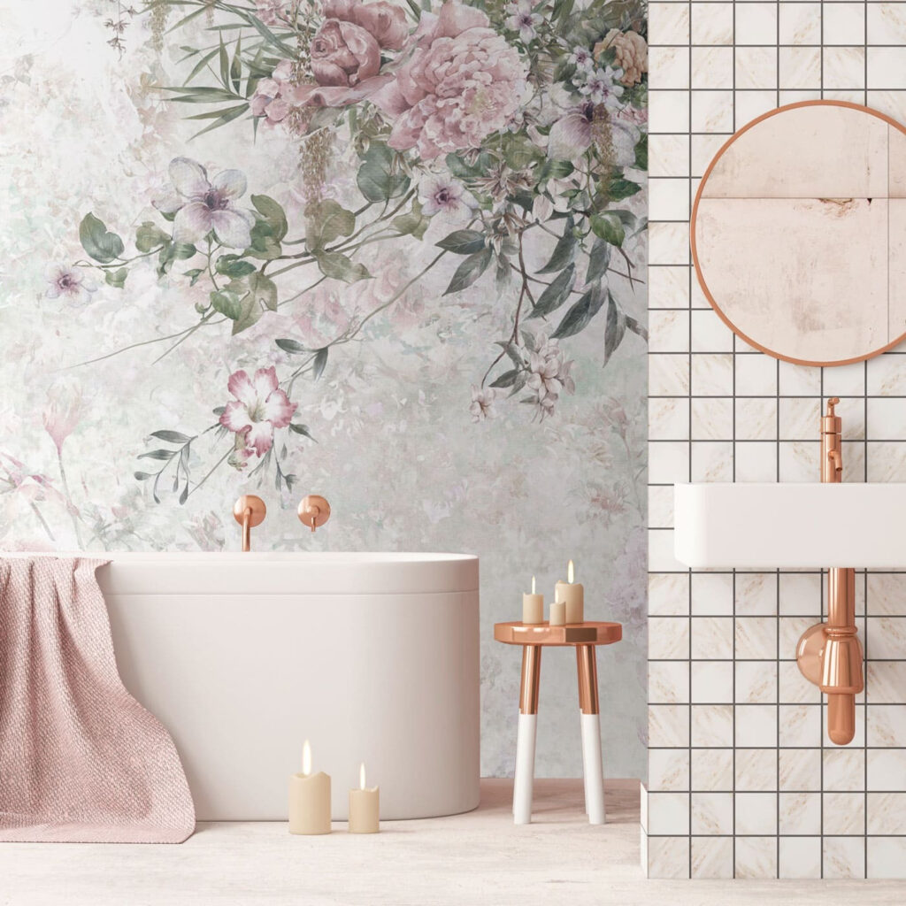 Painting of flowers on a white background Painting of flowers on a white background