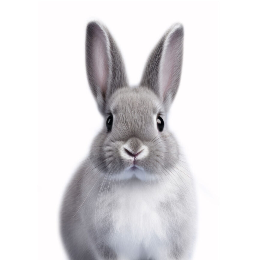 Mignon lapin aux grands yeux expressifs.