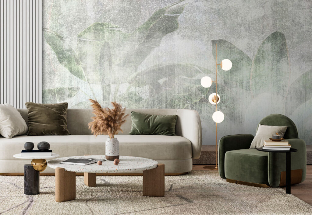 Soft leaves in muted tones