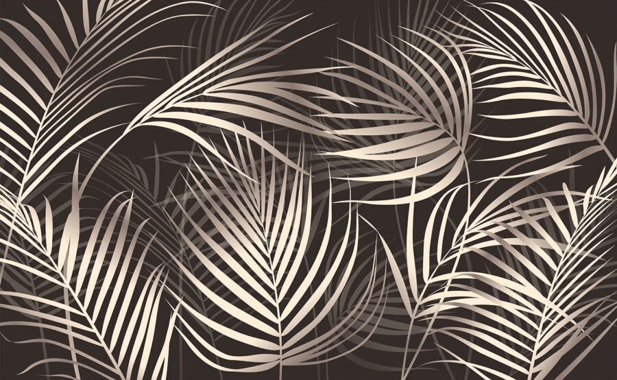 Feuilles de palmier élégantes sur fond sombre