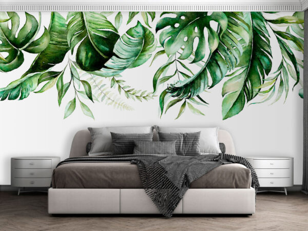Rangée de feuilles vertes Rangée de feuilles vertes