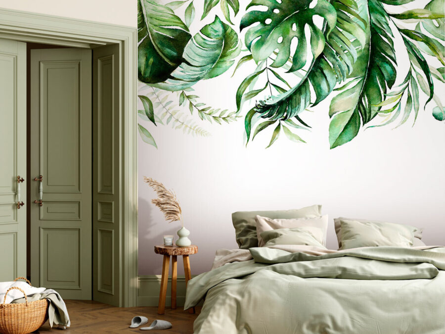 Rangée de feuilles vertes Rangée de feuilles vertes