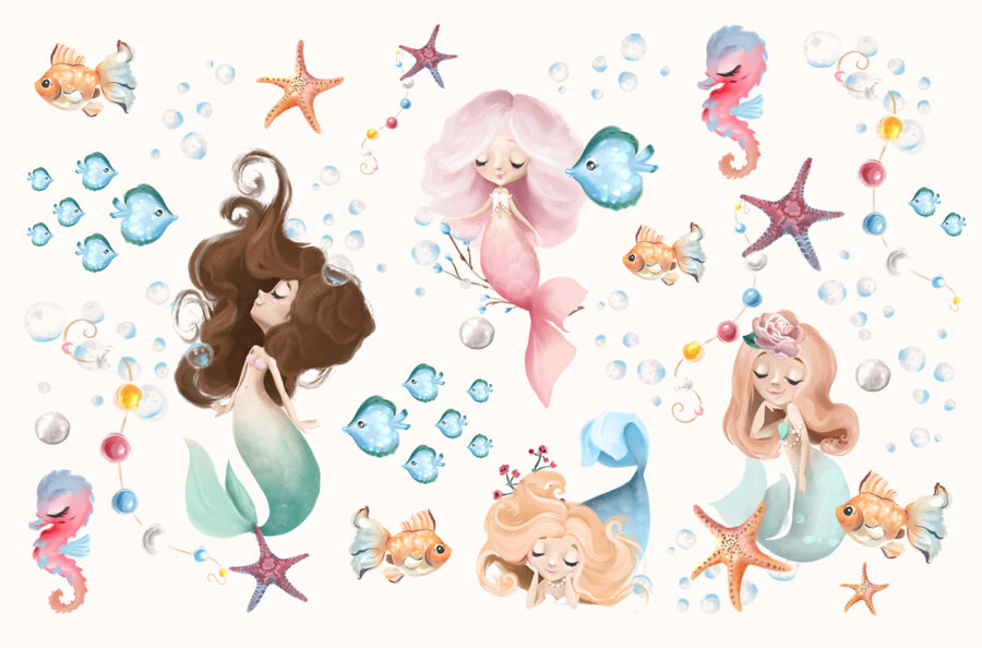 Collection de sirènes de dessins animés