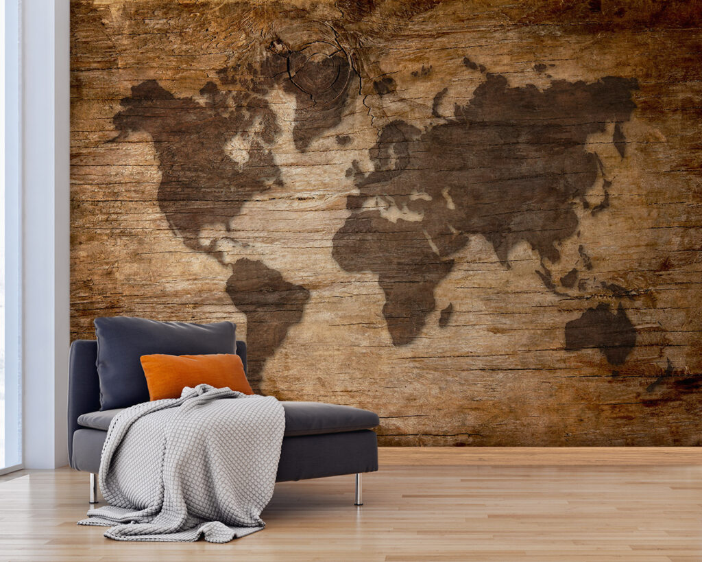Carte du monde sur une surface en bois u96820pig25 1024x819 - Carte du monde sur une surface en bois