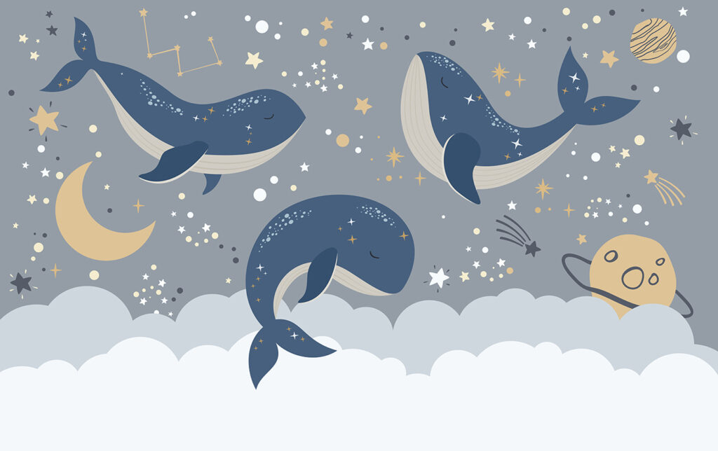 Groupe de baleines dans le ciel Groupe de baleines dans le ciel