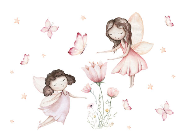 Groupe de fées avec papillons et fleurs Groupe de fées avec papillons et fleurs