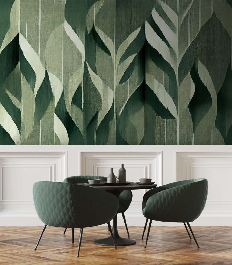 Intricate leaves in soothing green hues