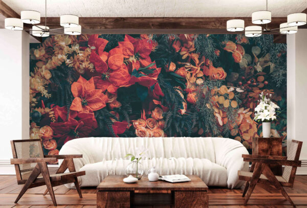 Groupe de fleurs et de feuilles Groupe de fleurs et de feuilles