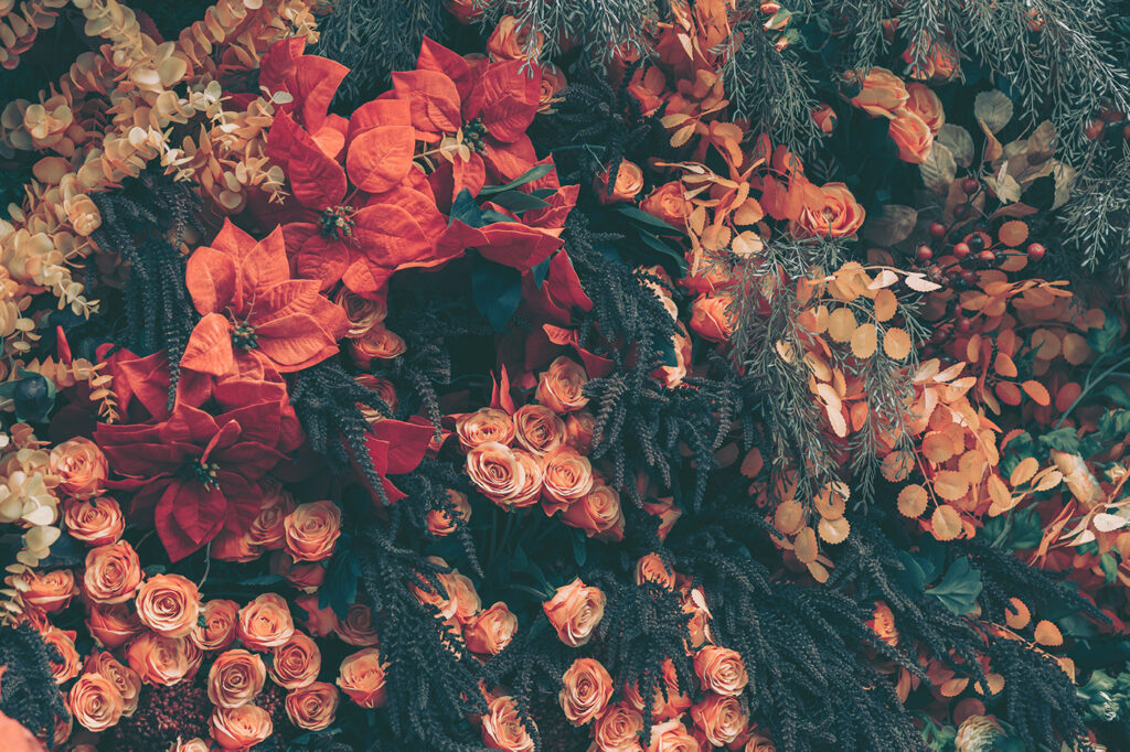 Groupe de fleurs et de feuilles Groupe de fleurs et de feuilles