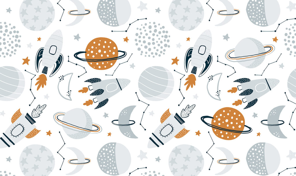 Motif des planètes et des fusées Motif des planètes et des fusées