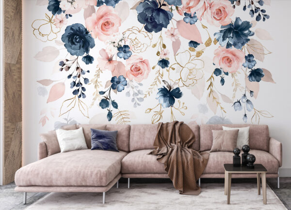 Papier peint Papier peint Arrangement floral délicat dans des tons pastel (UGS : u96556)