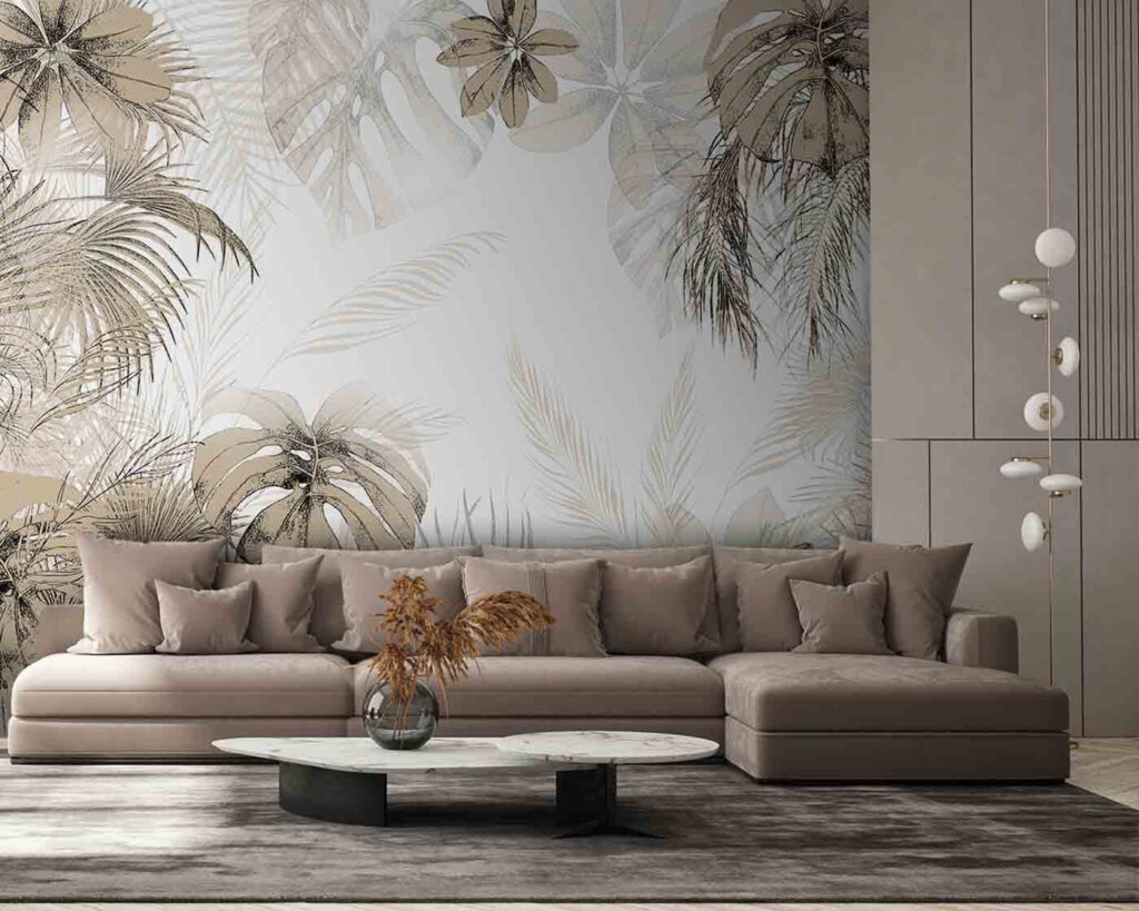 Tropical leaves in soft neutral tones Tropical leaves in soft neutral tones
