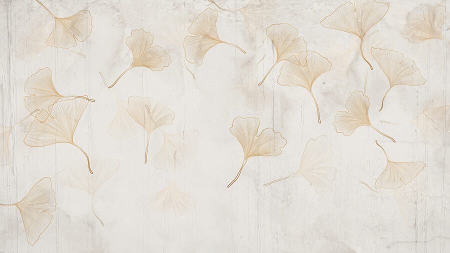 Feuilles de ginkgo délicates sur fond de sérénité.