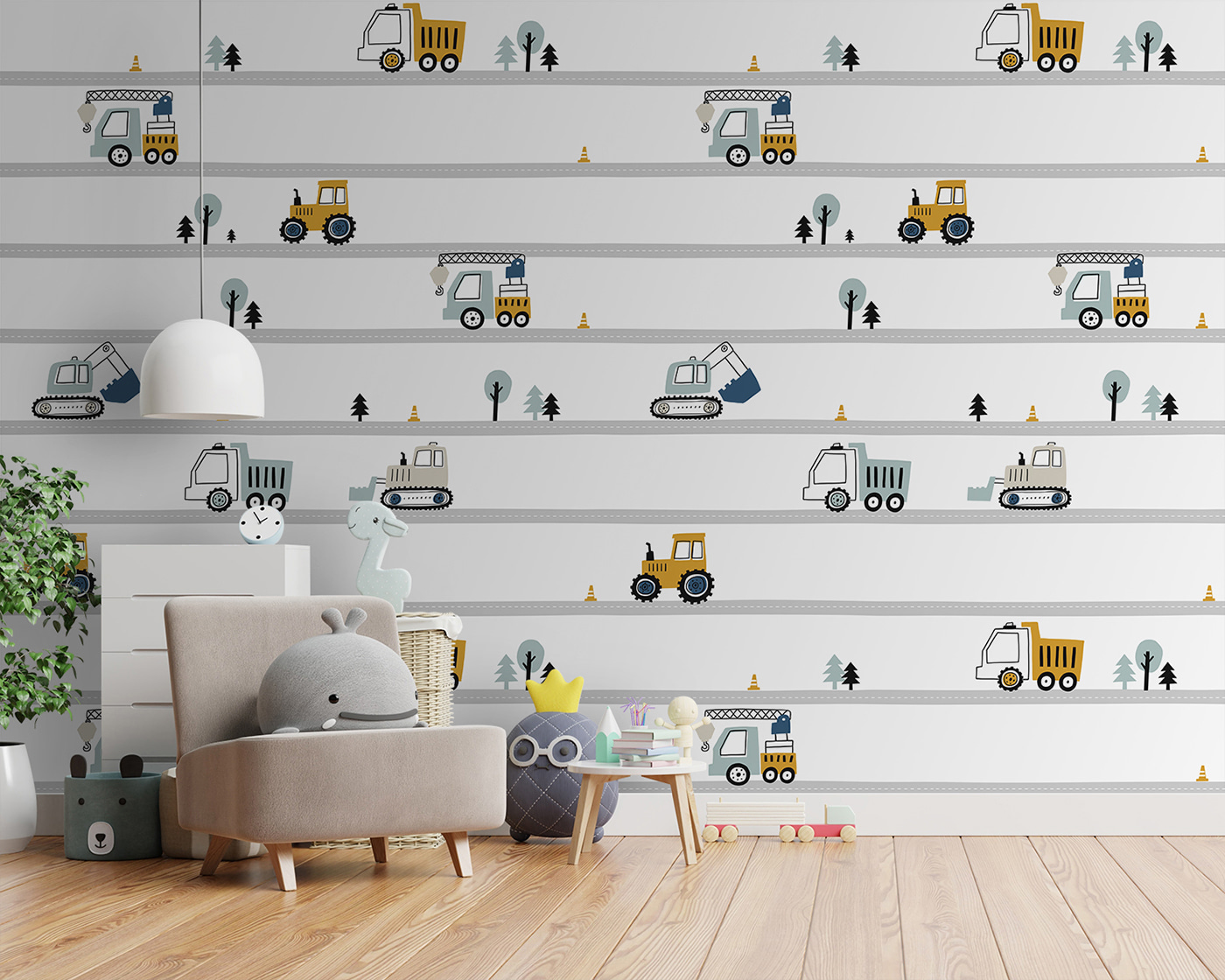 Pattern of cars and trees Pattern of cars and trees