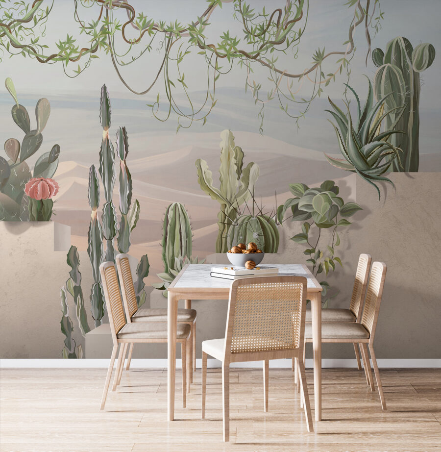 Papier peint Murale de cactus et de plantes grasses – Image 4