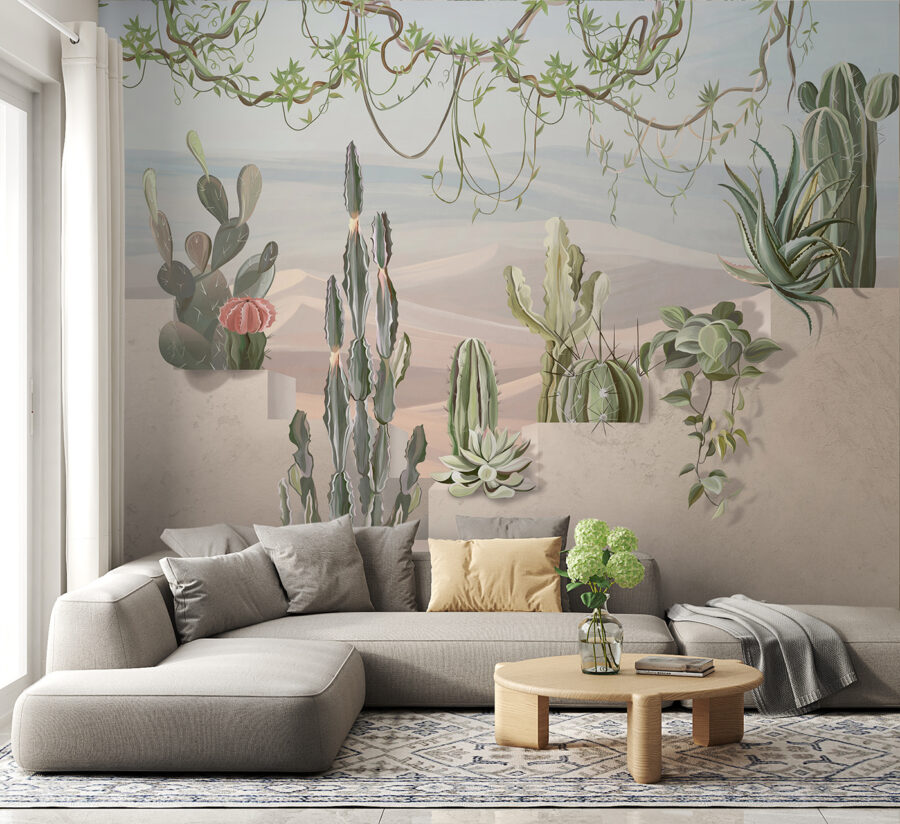 Papier peint Murale de cactus et de plantes grasses – Image 3