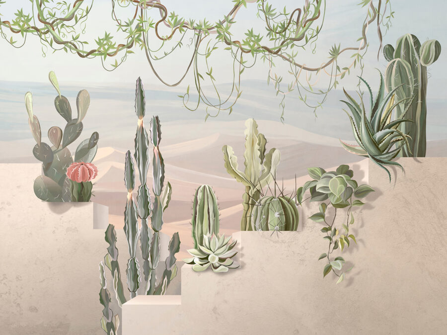 Papier peint Murale de cactus et de plantes grasses – Image 7