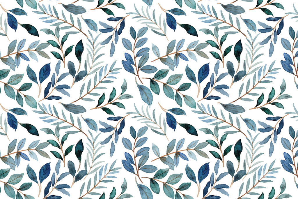 Motif de feuilles bleues et vertes Motif de feuilles bleues et vertes
