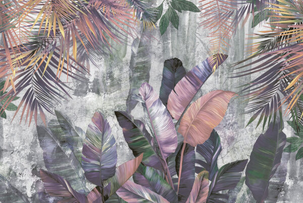 Papier peint avec des feuilles colorées Papier peint avec des feuilles colorées